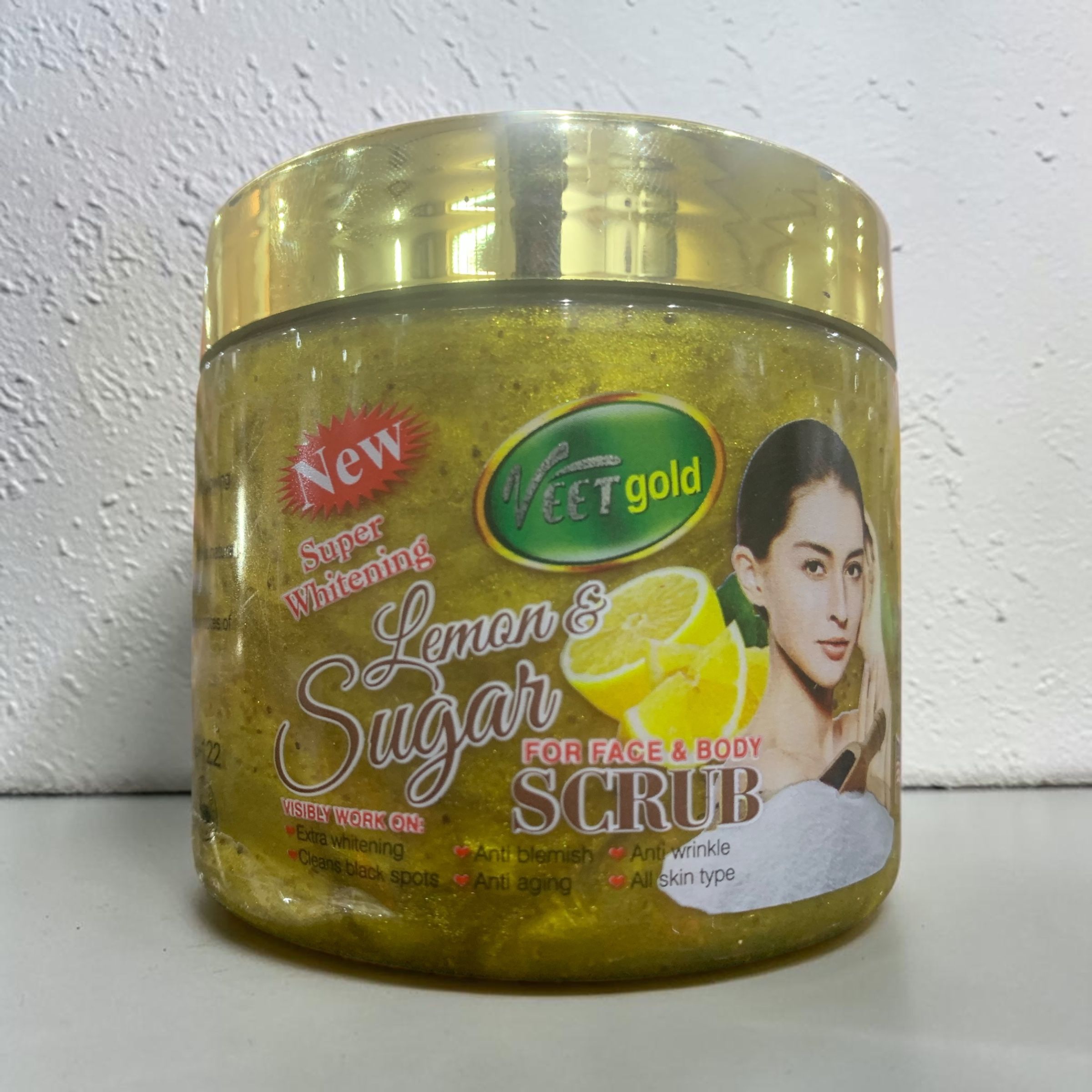 VEETGOLD LEMON SUGAR FOR FACE &AMP; BODY SCRUB 450G